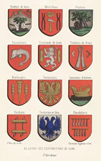 Bakers Prints: Coats of arms or escutcheons of the guilds of Ghent