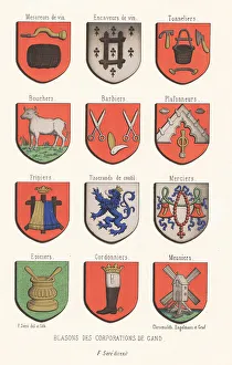 Guild Prints: Coats of arms or escutcheons of the guilds of Ghent
