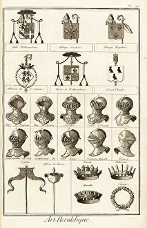 1763 Prints: Coats of arms, helms, coronets of nobility