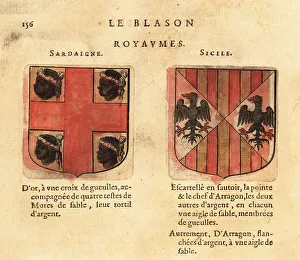 Blazon Prints: Coats of arms of the Kingdoms of Sardinia and Sicily
