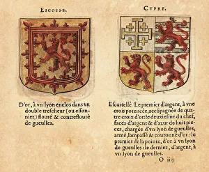 Blazon Prints: Coats of arms of the Kingdoms of Scotland and Cyprus