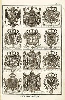 1763 Prints: Coats of arms of kings, queens and emperors
