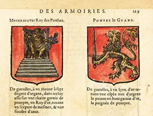 Coats of arms of Mithridates I and Pompey the Great