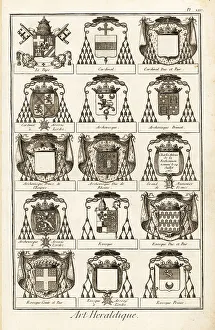 1763 Prints: Coats of arms of religious ranks