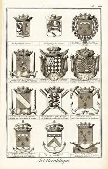 1763 Prints: Coats of arms of republics, dukes, admirals, etc