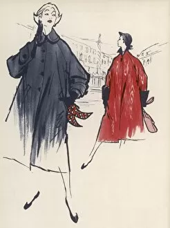 Rainy Collection: Coats for rainy weather, 1954