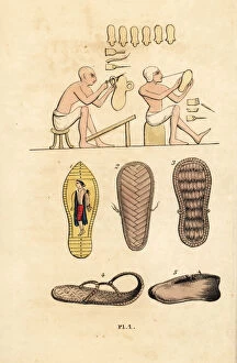Shoe Collection: Cobblers making sandals and shoes in ancient Egypt