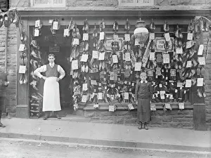 Shoes Prints: Cobblers shop front, St Davids, Pembrokeshire, South Wales
