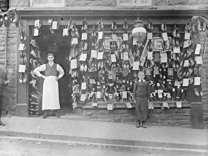 Apron Collection: Cobblers shop front, St Davids, Pembrokeshire, South Wales