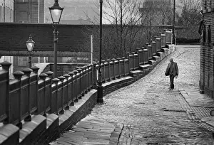 Cobblestones Prints: Cobbles and cloth cap - Saltaire, Yorks