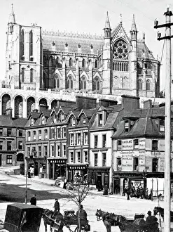 Queenstown Prints: Cobh / Queenstown Cathedral and Main Street early 1900s