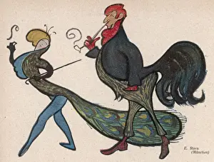 COCK AND PEACOCK
