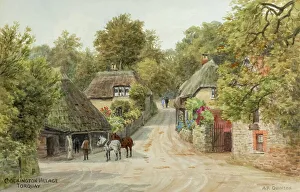 Cottages Prints: Cockington village, near Torquay, South Devon