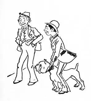 Londoner Prints: Two Cockney Costers - one restraining a bulldog