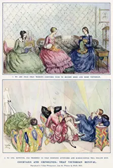 Crinolines Prints: Cocktails and Crinolines, 1929 Cocktails and Crinolines: That Victorian Revival. 1