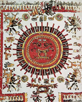 Mexican Collection: Codex Borbonicus. Aztec codex. Written by Aztec priest short