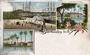 Barbados Prints: Codrington College, Trafalgar Square, Barbados, West Indies