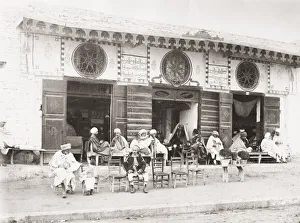 Coffee house, men outside, Tunis, Tunisia