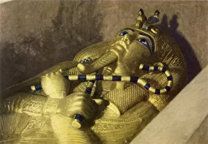 Treasures Gallery: Third coffin of Tutankhamun in stone sarcophagus
