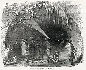 During the cold winter of February 1855, people were skating underground