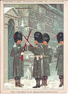 Coldstream Guards on a Christmas and New Year card