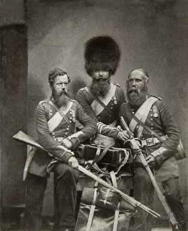 Posing Gallery: Three Coldstream Guards -- Crimean Braves