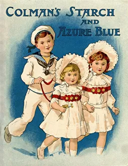 Mustard Prints: Coleman's Starch and Azure Blue advertisement