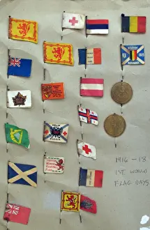 A collection of WWI Charity Day flags
