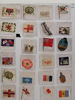 A collection of WWI Charity Day flags