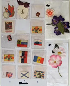 A collection of WWI Charity Day flags