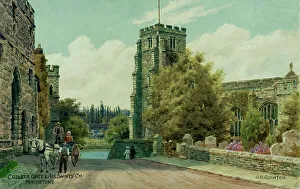 Churchyard Prints: College Gate and All Saints Church, Maidstone, Kent