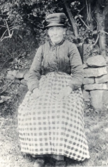 Colliers wife in garden, Hook, Pembrokeshire, South Wales
