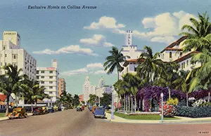 Miami Prints: Collins Avenue hotels, Miami Beach, Florida, USA Date: 1941