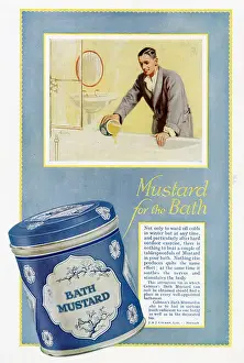 Mustard Prints: The Colman's Bath Mustard, recommending its soothing and stimulating properties in a warm bath