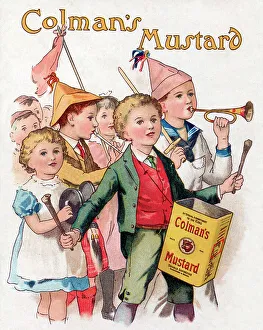 Mustard Prints: Colman's Mustard advert Children's musical band, circa 1905