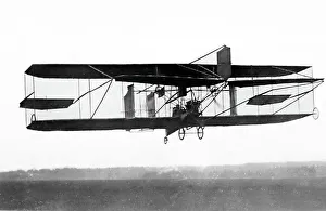 Cody Prints: Colonel Cody flying his biplane, early 1900s