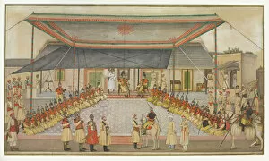 Lower Collection: Colonel James Skinner holding a Regimental Durbar
