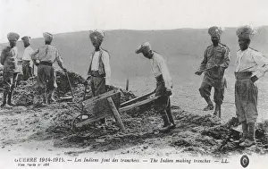 Colonial Indian Troops digging trenches on the Western Front