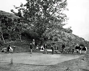 Genteel Collection: Colonials playing croquet, India