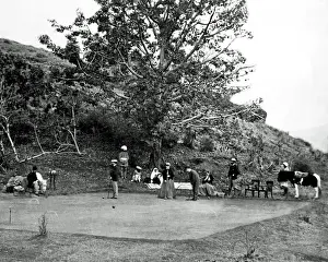 Colonials playing croquet, India
