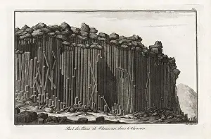 1778 Prints: Colonnade of basalt prisms near the extinct volcano Chenavari Pe
