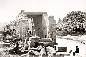 Philae Prints: The colonnade on the island of Philae, Egypt, 1857