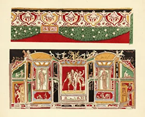 Colored stucco from Pompeii in the Museum of Naples