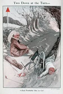 Butchers Prints: Colour illustration of golfer in tweeds