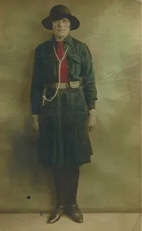 Guiding Prints: Colour photograph of a girl guide in uniform. Date: c. 1930