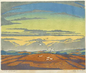 Colour Woodcut print