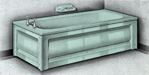 Fittings Gallery: Coloured Enamel Iron Bath with Chromium plated fittings