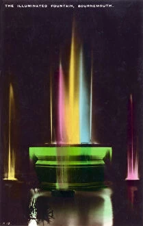 Images Dated 20th April 2017: The colourful Illuminated Fountain, Bournemouth, Devon
