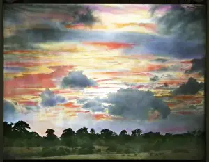 Colourful scene of a sky with clouds