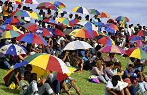 Colourful spectators at Fiji rugby match